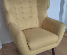 Kubrick Wing Back Armchair, Ochre Yellow