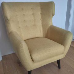 Kubrick Wing Back Armchair, Ochre Yellow