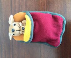 Small Beanie Kangaroo in sleeping bag