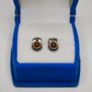 Small Sterling Silver Amber Stud Earrings Image 2