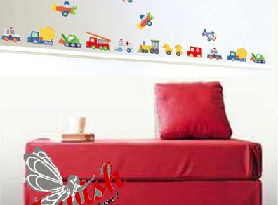 Cars Trucks Ducks Planes Train etc Colour Boys Kids Room Wall Stickers