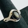Vintage 9ct Yellow Gold Cats Eye & Diamond Ring Image 8