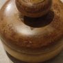 Wooden round small shape box with lid / trinket a bit heavy could be used as pepper Wight. Image 3