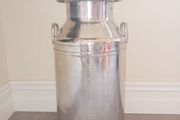 polished aluminium milk churn