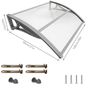 FREE EXPRESS SHIPPING Polycarbonate Front Door Canopy Outdoor Awning, Rain Shelter for Back Door, Plastic, Porch, Patio, Window, 100 x 80 cm, Grey Image 3