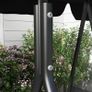 Three-Seater Garden Swing Chair, with Adjustable Canopy - Black Image 7