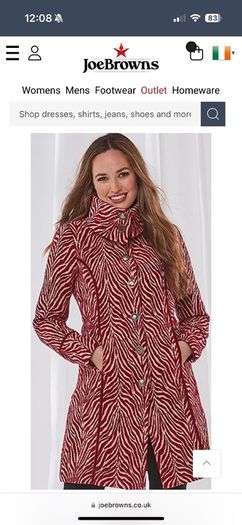 Joe Browns red Jaquard Zebra Coat - brand new never worn