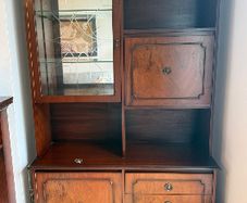 Vintage Mahogany Display Cabinet/ Wall Unit with Built-in Light