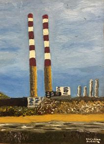 Chimney of Poolbeg daytime scene