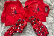 Set of matching Christmas pyjamas, sizes 3-4 and 4-5