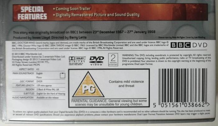 Doctor Who (Patrick Troughton) [1967] The Enemy Of The World [DVD TV Boxset]
