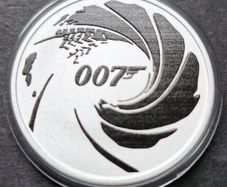 2022 Tuvalu 1 oz Silver James Bond 007 colorized black BU coin