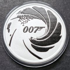 2022 Tuvalu 1 oz Silver James Bond 007 colorized black BU coin