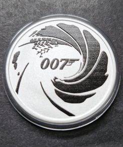 2022 Tuvalu 1 oz Silver James Bond 007 colorized black BU coin