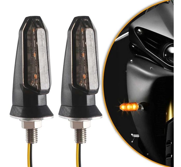 8mm Mini Motorcycle LED Turn Signal Lights Amber Flashing Light Blinker Turn Signal Lamp 12V Moto Indicator Lamp Accessories