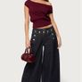 Edikted Burgundy Off The Shoulder Top XS Image 2
