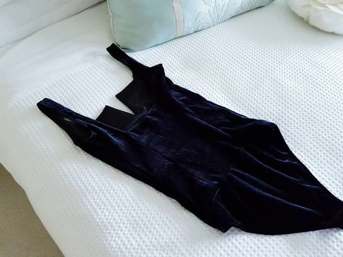 Black Velvet Bodysuit - Size xs