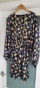 ZARA Floral Batwing Drop Waist Dress Sz XXL (Fit 12-16UK)