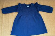 F&amp;F baby girl navy knit dress 6-9m