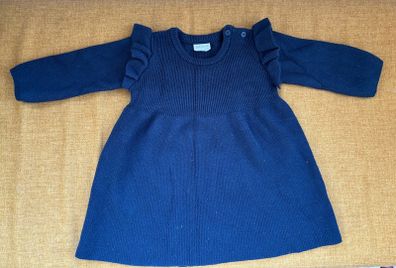 F&F baby girl navy knit dress 6-9m