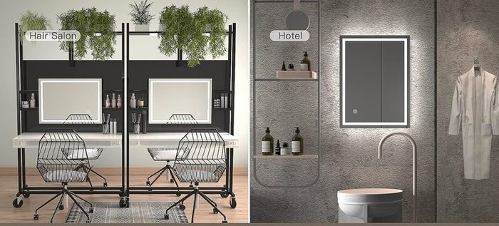 Bathroom Mirror with LED Lights, 500x700 MM Illuminated Bathroom Mirror