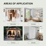 No Drill Curtain Pole Matte Black, Extendable Curtain Poles 50-80 cm 25 mm Diameter, Heavy Duty Tension Pole No Drilling - for Bedroom, Kitchen and Small Window Image 2