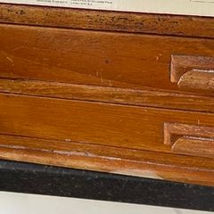 Old wooden box with 2 drawers- possibly used for cutlery
