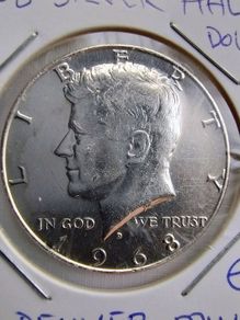 Usa 1968 Silver Half Dollar Coin High Grade Free Standard Postage Included