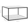 Tea Table Black with White Marble Glass 90x90x50 cm Image 5