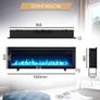 Dilton 40/102cm 3 in 1 Electric Fireplace with logs, Freestanding, Wall Mounted, Recessed, 9 Colour Flame Effect, Media Wall Compatible, 900W - 1800W Heater, Remote Control Image 2