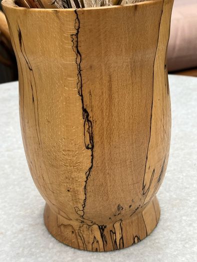 James Hickey Hand Turned Spalted Beech Wood Vase Irish Studio Woodturning  Borris, Co. Carlow