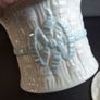 Fabulous Belleek Blue Ribbon Pattern Biscuit Barrell with the Gold Backstamp, 7th Mark - 1980-1993 Image 9