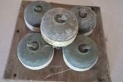 Set of Five Antique Porcelain and Brass Light Switches