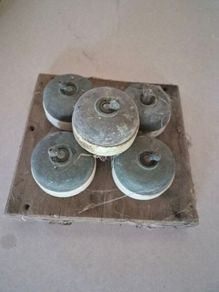 Set of Five Antique Porcelain and Brass Light Switches
