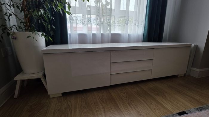 IKEA TV Bench in modern High Gloss White