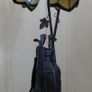Vintage Tiffany Style Table Lamp Golf Bag Lamp Nightstand Stained Glass Bedside Lamp Image 3