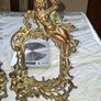 Beautiful Pair of Antique Art Nouveau Beatrice Bronzed Photo Frames Cherub Postage Available or Collection Image 3