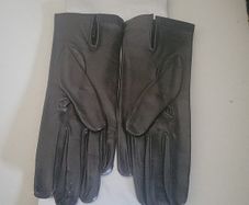 black leather gloves