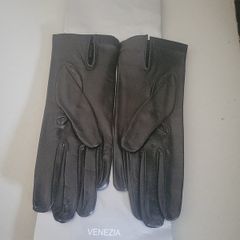 black leather gloves