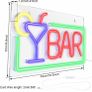 Neon Open Sign, Neon BAR Sign Light 42cm L X 22cm W X 1.2cm (FREE POSTAGE) Image 2
