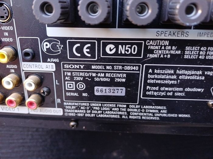Sony amplifier, receiver