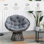 360 Swivel Rattan Papasan Moon Bowl Chair with Padded Cushion Oversized for Outdoor Indoor Image 3