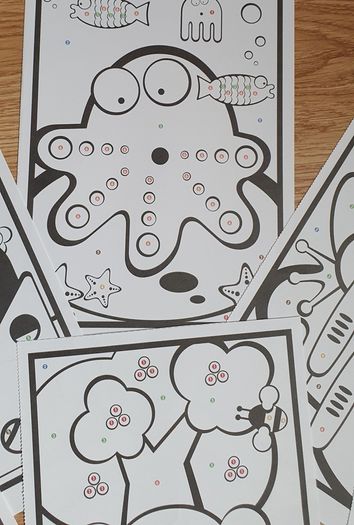 New - A Set of 7 Cute Colour by Number Pictures