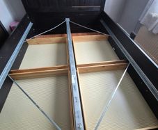 Standard king-size bed frame with 4 storage boxes