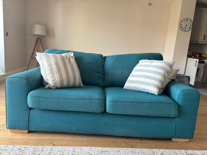 Sofa,4 cushions and a footstool