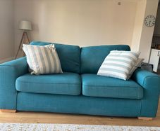 Sofa,4 cushions and a footstool