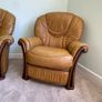 Matching Genuine Leather 3-Seater Sofa & 2 Armchairs Image 4