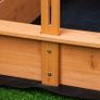 Sand Pit Kids Wooden Sandbox with Cover Children Sandpit Play Station Height Adjustable with Canopy, Bottom Liner, Plastic Basins for Outdoor Aged 3-7 Years Image 8
