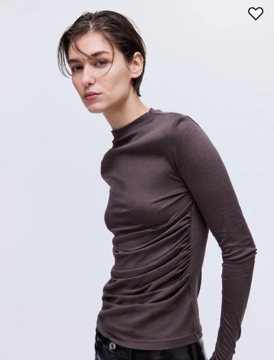 Draped silk blend top size XS