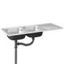 Kitchen Sink with Double Sinks Silver 1200x600x155 mm Stainless Steel Image 6